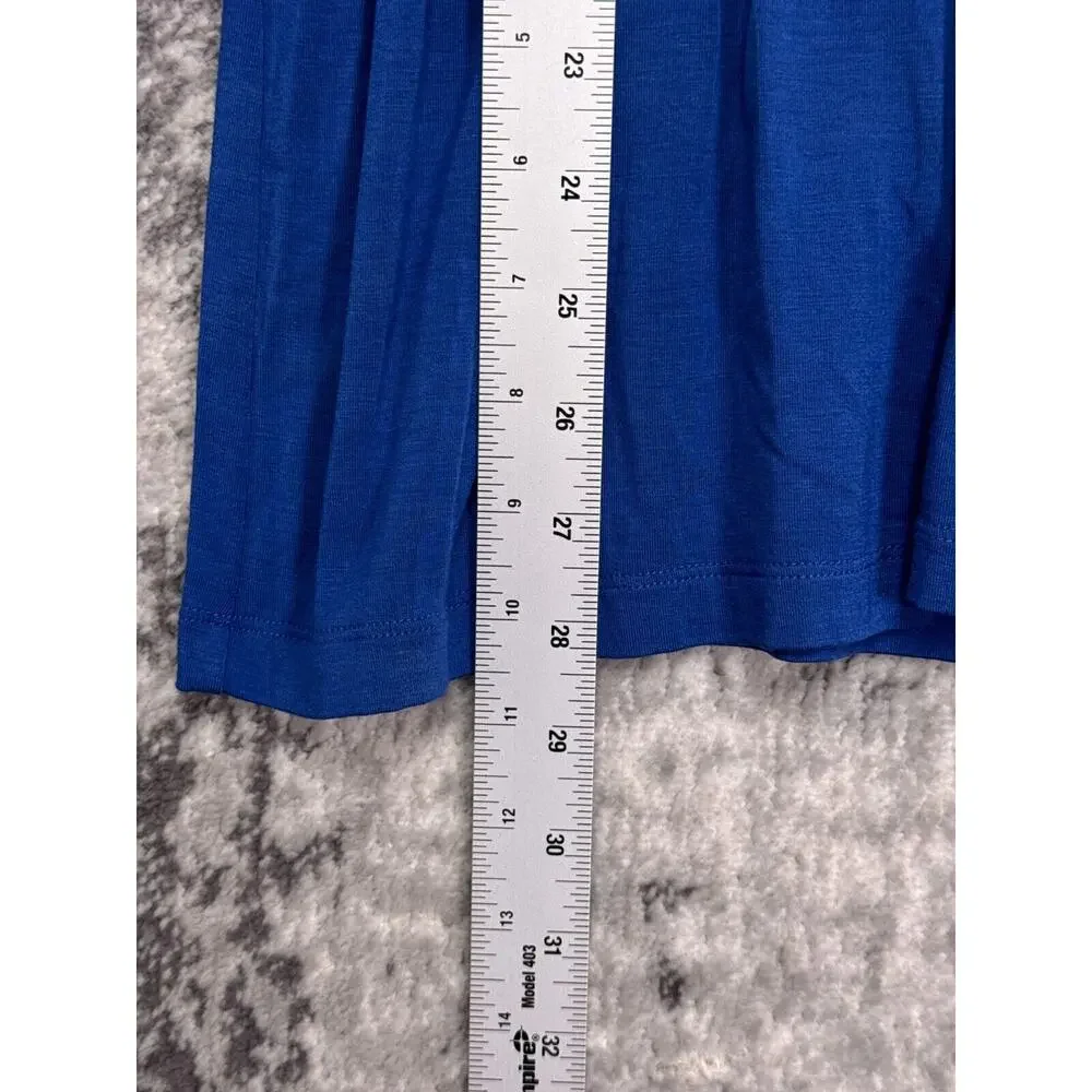 New Soft Surroundings Top Medium Womens Blue Jersey Knit Button Henley